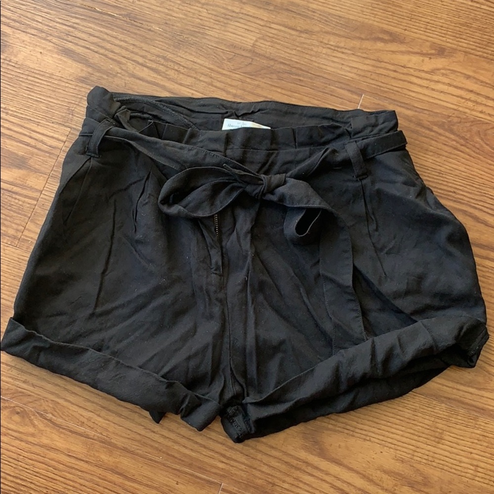 Abercrombie Paperbag Waist Tie Black Shorts